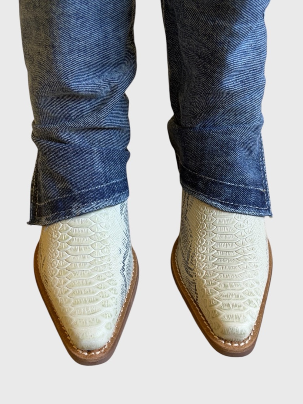 NWB Dingo Shabby Women's Leather Boots Size 7.5 Denim Shaft Boho Western Cowgirl - Picture 7 of 16